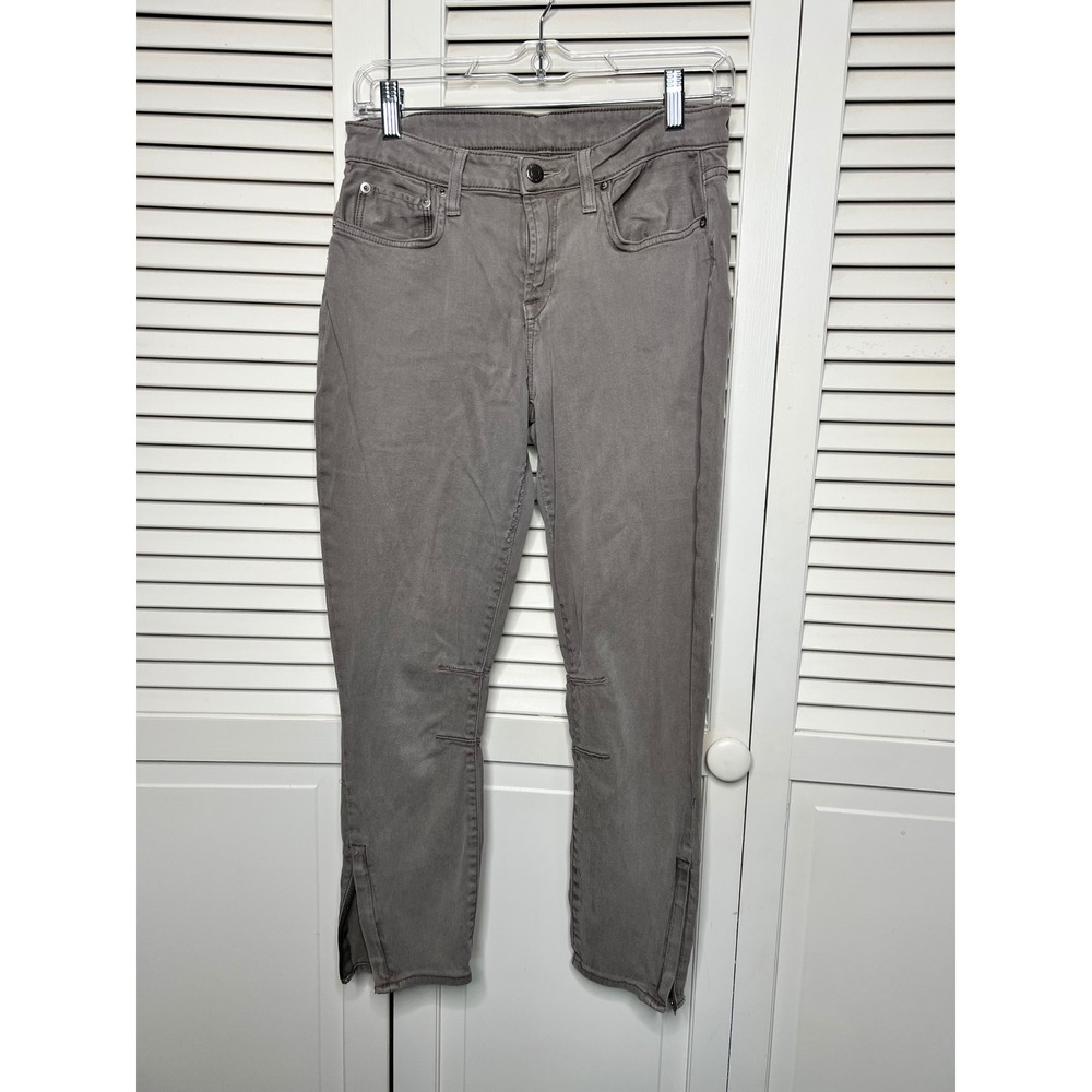 Helmut Lang Crop Capri Skinny Jeans Grey Taupe Stretch Denim Size 27/28 USA
